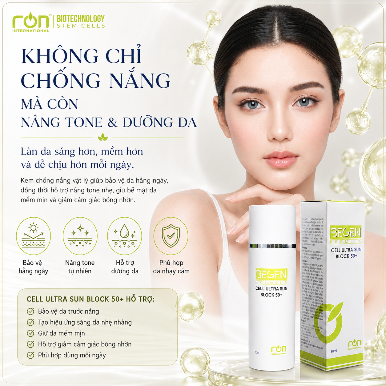 Kem Chống Nắng Tế Bào Gốc Premium Block 50+